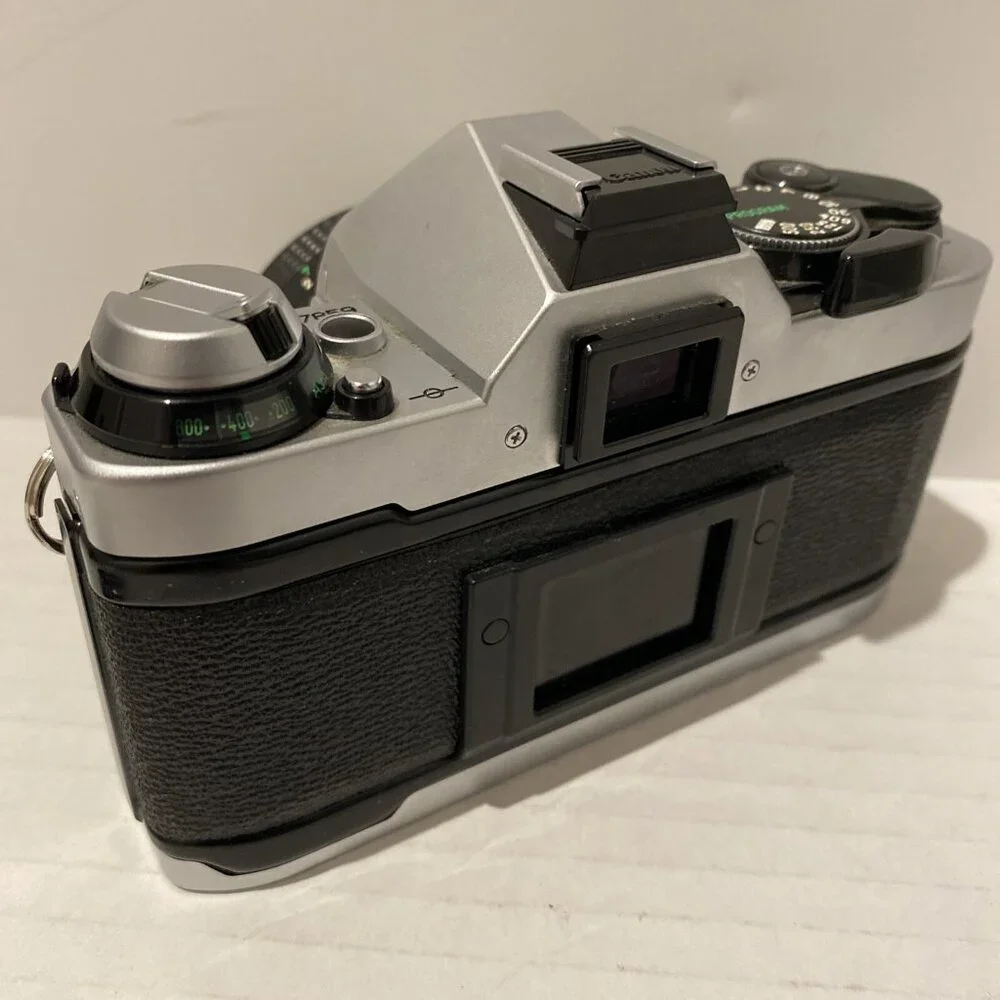Canon Silver and Black Film Camera Kit with Lenses and Flash